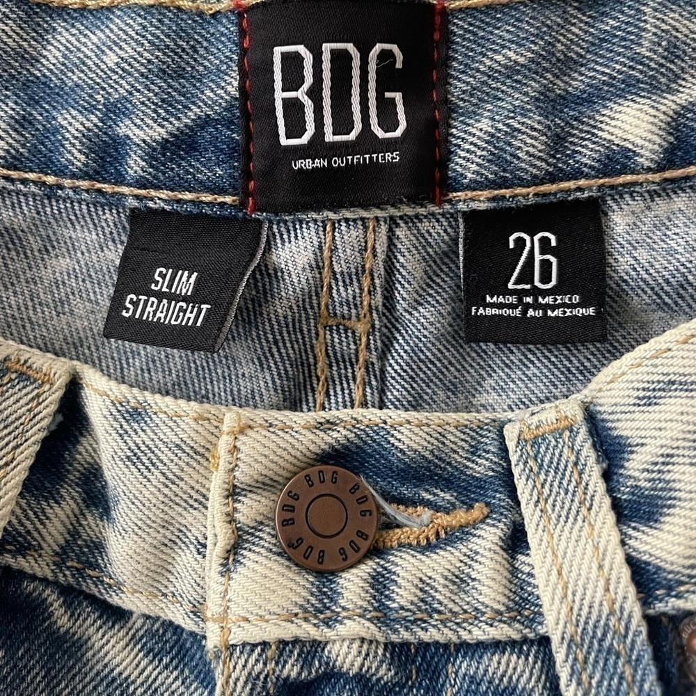 Urban Outfitters BDG Acid Wash Slim Straight Jeans, 26 - Picture 4 of 9